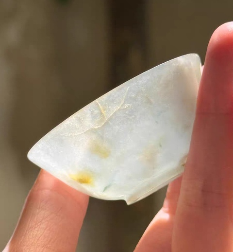 古玩玉器老玉茶杯真品鑒賞圖