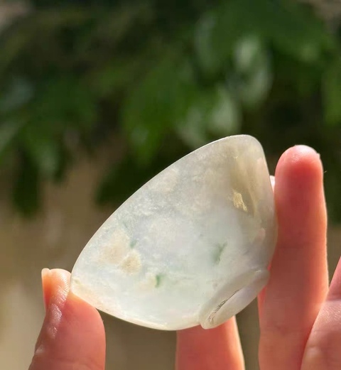 古玩玉器老玉茶杯真品鑒賞圖