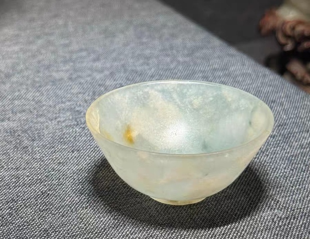 古玩玉器老玉茶杯真品鑒賞圖