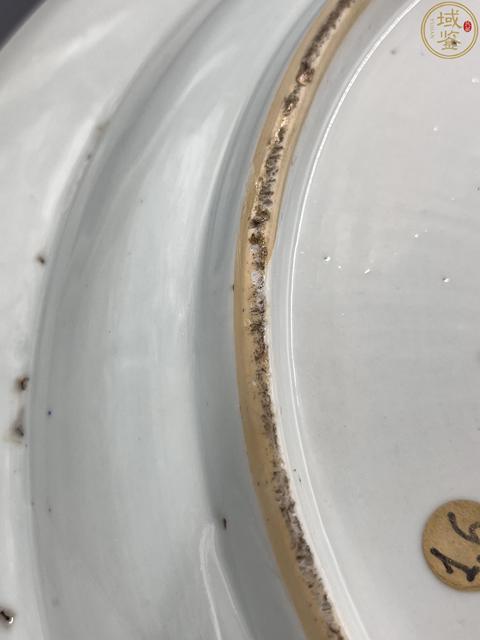 古玩陶瓷清代康熙青花礬紅描金花卉紋超大盤真品鑒賞圖