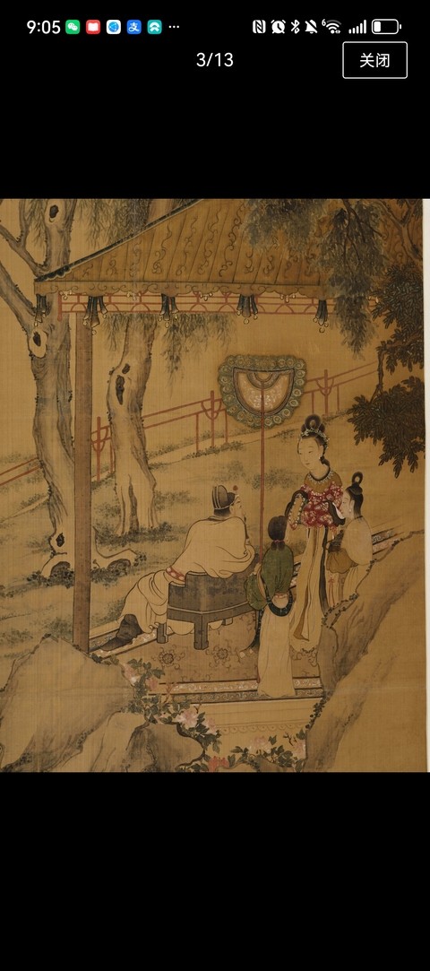 古玩字畫嵇燧絹本李白醉酒立軸真品鑒賞圖