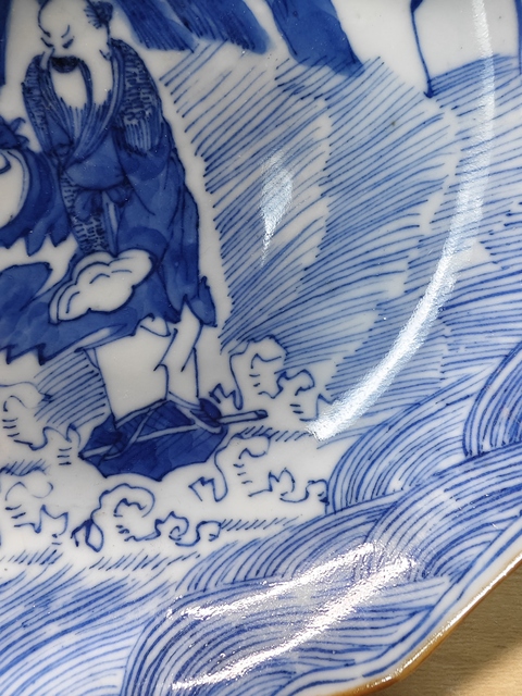 古玩陶瓷一葦過江青花盤拍賣，當(dāng)前價(jià)格1580元