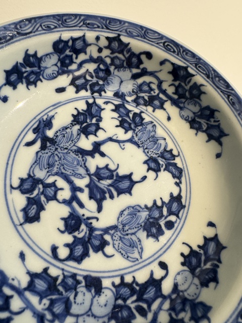 古玩陶瓷雍正青花盤真品鑒賞圖