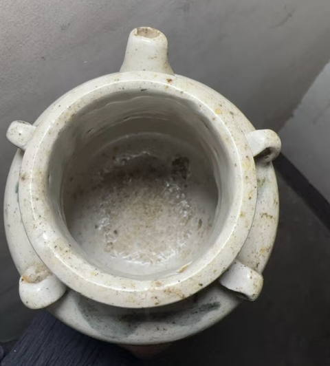 古玩陶瓷吉語紋青花四系壺真品鑒賞圖