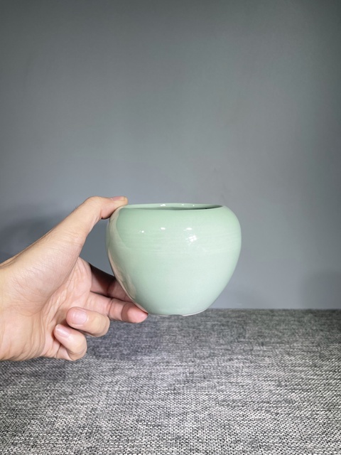 古玩陶瓷民國.青釉水洗(琴爐)拍賣，當前價格500元