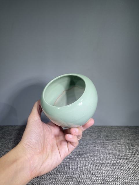 古玩陶瓷民國.青釉水洗(琴爐)拍賣，當前價格500元