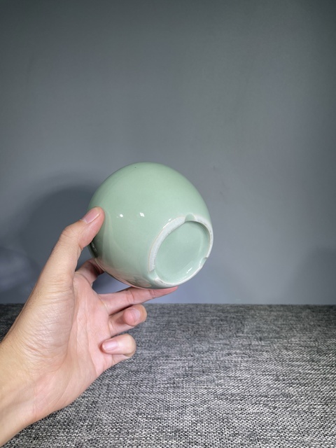 古玩陶瓷民國.青釉水洗(琴爐)拍賣，當前價格500元