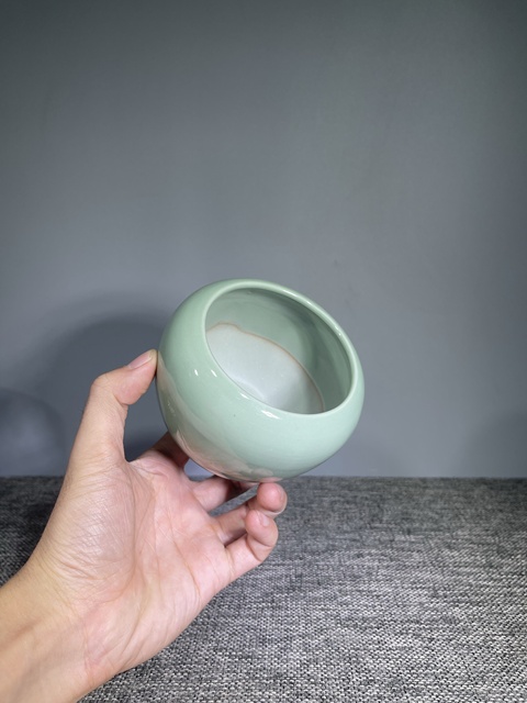 古玩陶瓷民國.青釉水洗(琴爐)拍賣，當前價格500元