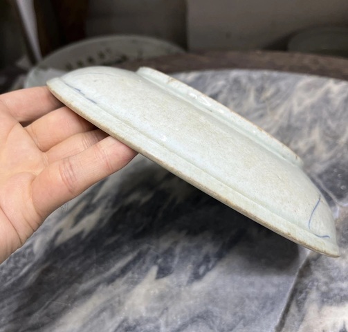 古玩陶瓷牧牛童青花盤真品鑒賞圖