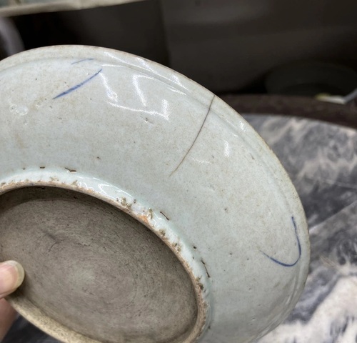 古玩陶瓷牧牛童青花盤真品鑒賞圖