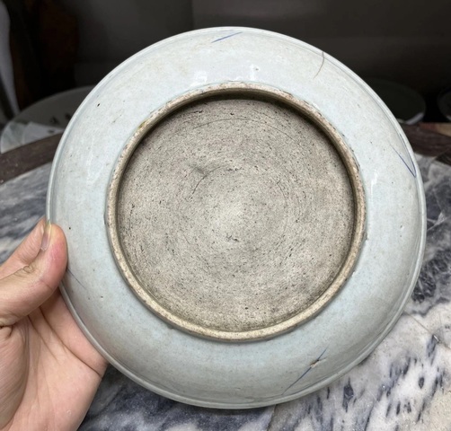 古玩陶瓷牧牛童青花盤真品鑒賞圖