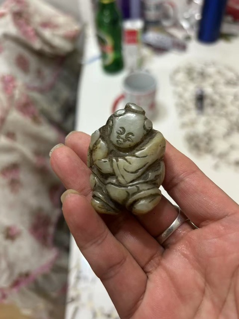 古玩玉器和田玉童子真品鑒賞圖