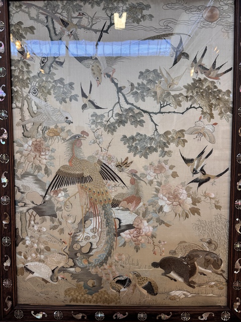 古玩雜項刺繡插屏真品鑒賞圖