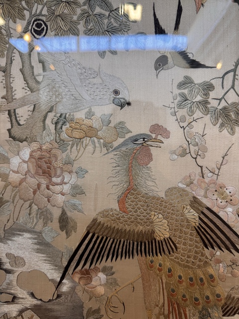 古玩雜項刺繡插屏真品鑒賞圖