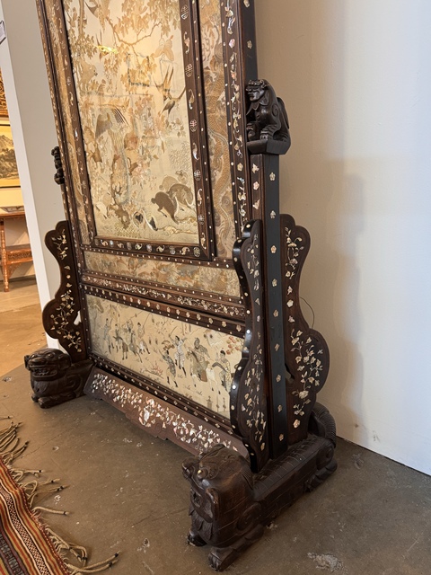 古玩雜項刺繡插屏真品鑒賞圖