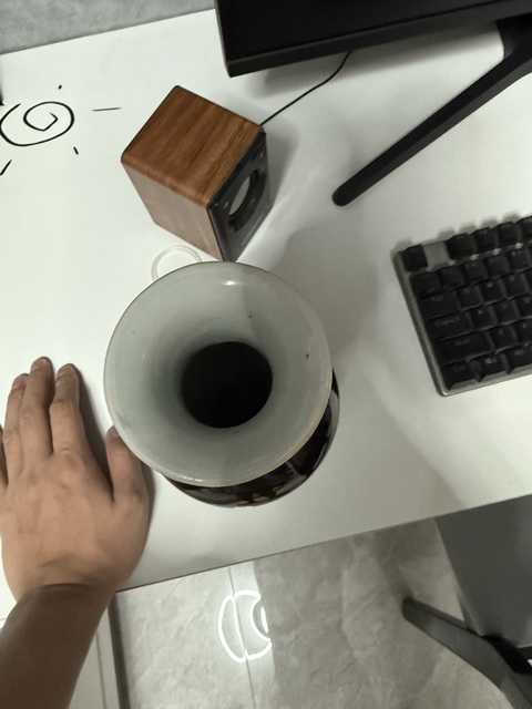 古玩陶瓷烏金釉觀音瓶真品鑒賞圖