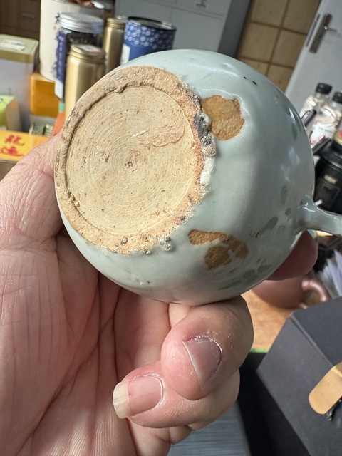 古玩陶瓷明中綠彩雞首壺真品鑒賞圖