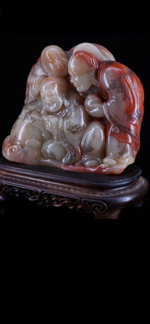 古玩陶瓷壽山善伯洞人物雕件真品鑒賞圖