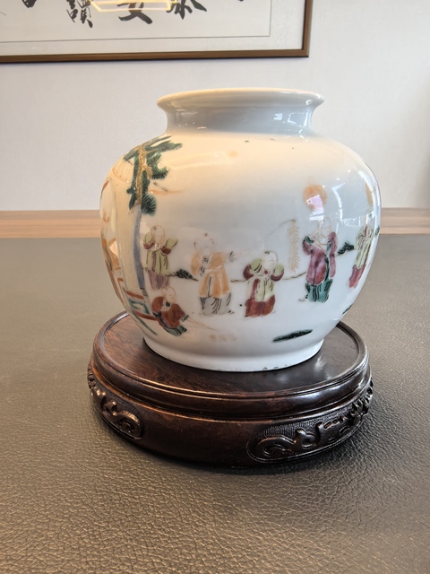 古玩陶瓷晚清粉彩石榴尊真品鑒賞圖