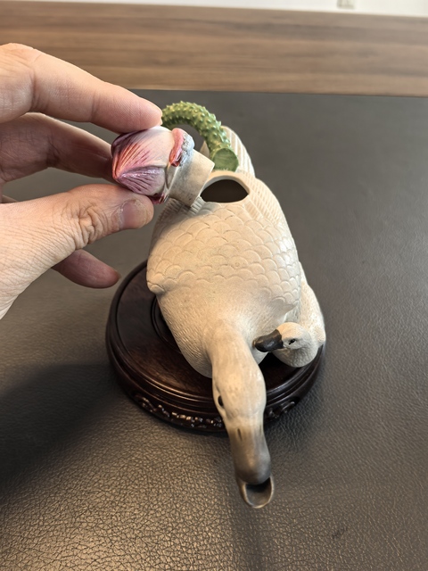 古玩陶瓷民國仿生瓷水注真品鑒賞圖