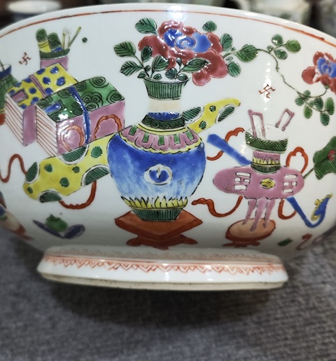 古玩陶瓷博古圖粉彩蓋缸真品鑒賞圖