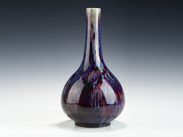 古玩陶瓷清晚·窯變釉膽瓶真品鑒賞圖