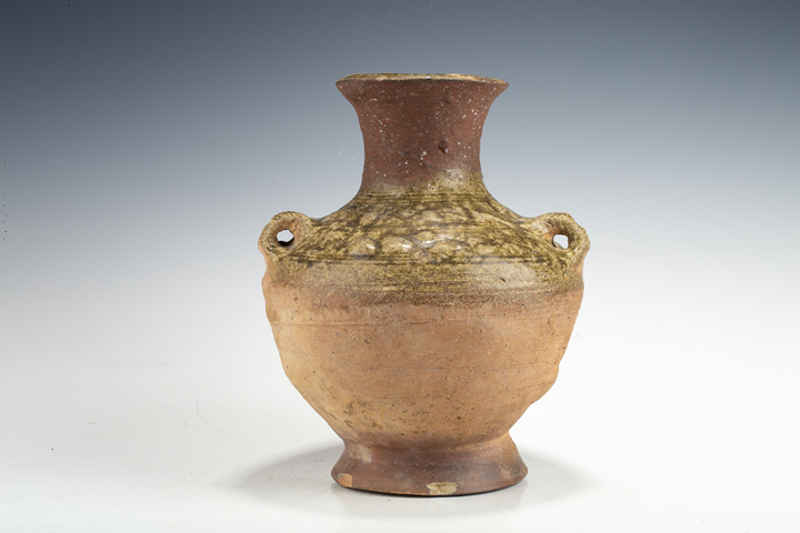 古玩陶瓷明以前·青釉水波紋雙系瓶真品鑒賞圖