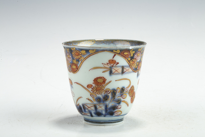 古玩陶瓷康熙·青花礬紅描金花卉紋鈴鐺杯拍賣，當前價格1188元