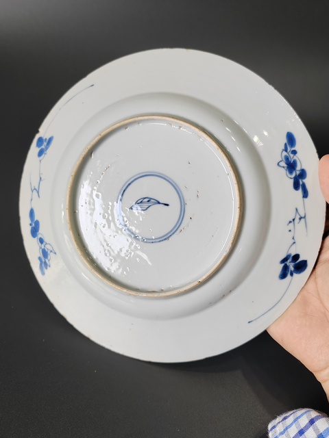 古玩陶瓷康熙青花盤(pán)·翠毛藍(lán)拍賣(mài)，當(dāng)前價(jià)格1650元