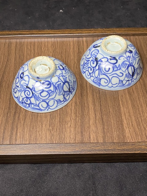 古玩陶瓷（標本）清中期青花茶碗拍賣，當前價格99元