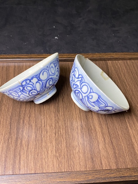 古玩陶瓷（標本）清中期青花茶碗拍賣，當前價格99元