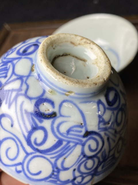 古玩陶瓷（標本）清中期青花茶碗拍賣，當前價格99元