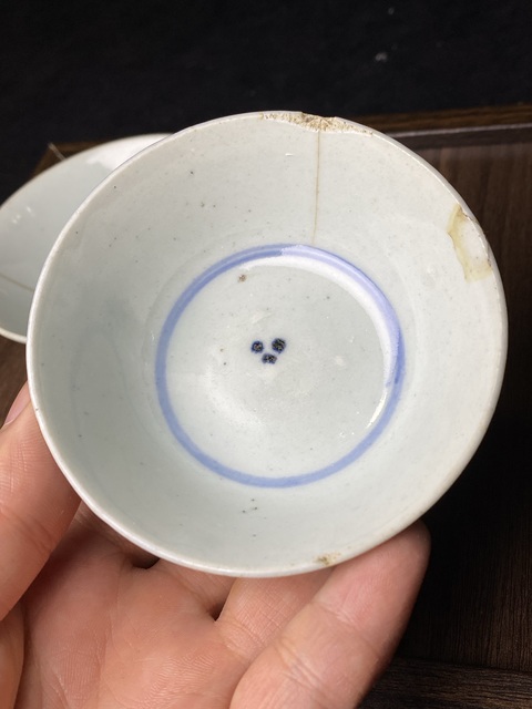 古玩陶瓷（標本）清中期青花茶碗拍賣，當前價格99元