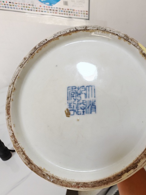 古玩陶瓷黃釉雙龍耳瓶真品鑒賞圖