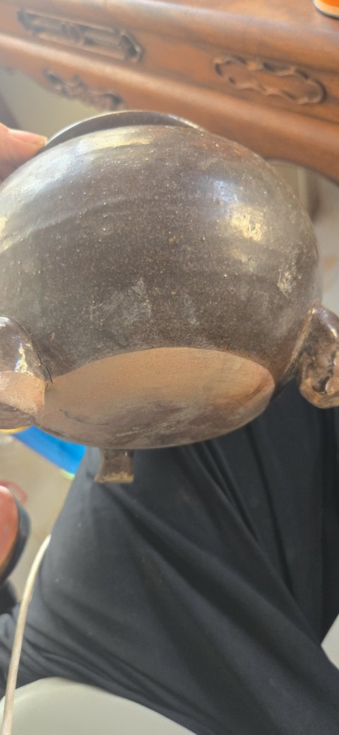 古玩陶瓷黑釉三足爐真品鑒賞圖