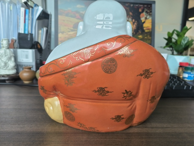 古玩陶瓷粉彩彌勒佛真品鑒賞圖