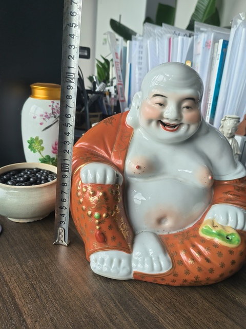 古玩陶瓷粉彩彌勒佛真品鑒賞圖