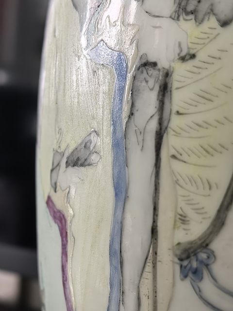 古玩陶瓷清晚期 馬慶云繪淺絳人物罐真品鑒賞圖