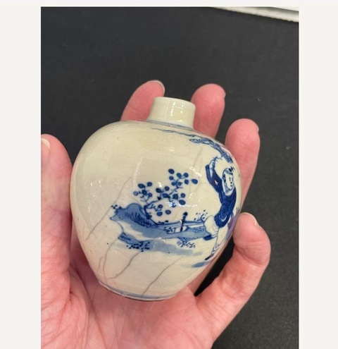 古玩陶瓷清晚期 煨瓷小罐真品鑒賞圖