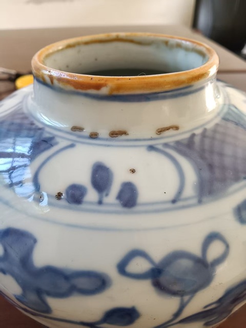 古玩陶瓷晚明青花罐真品鑒賞圖