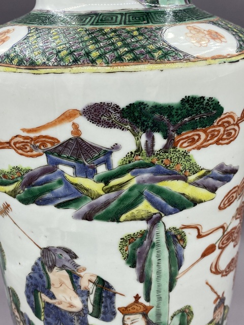 古玩陶瓷晚清 五彩西游記故事棒槌瓶拍賣，當前價格15555元