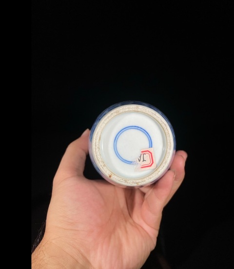 古玩陶瓷青花趕珠龍紋柳葉瓶，模糊，偏老真品鑒賞圖