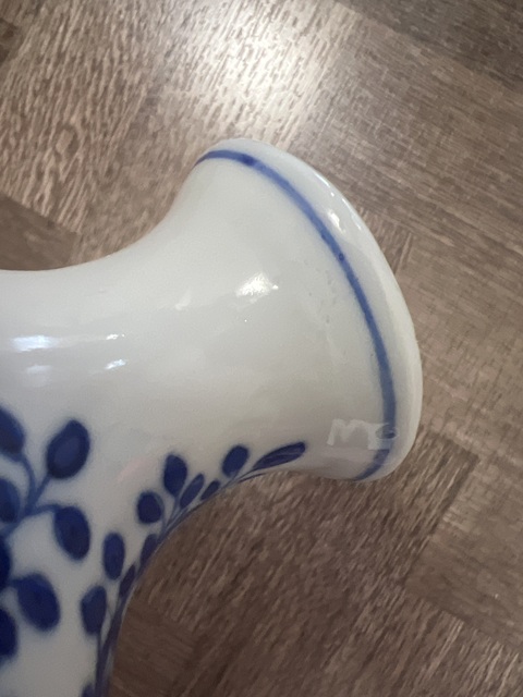 古玩陶瓷清晚·青花花鳥紋瓶 真品鑒賞圖