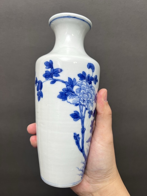 古玩陶瓷清晚·青花花鳥紋瓶 真品鑒賞圖