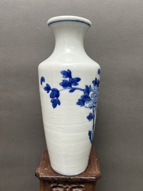古玩陶瓷清晚·青花花鳥紋瓶 真品鑒賞圖