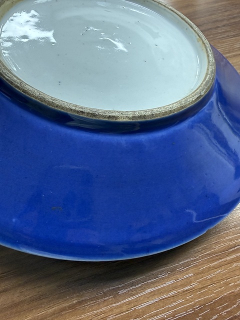 古玩陶瓷祭藍釉盤真品鑒賞圖