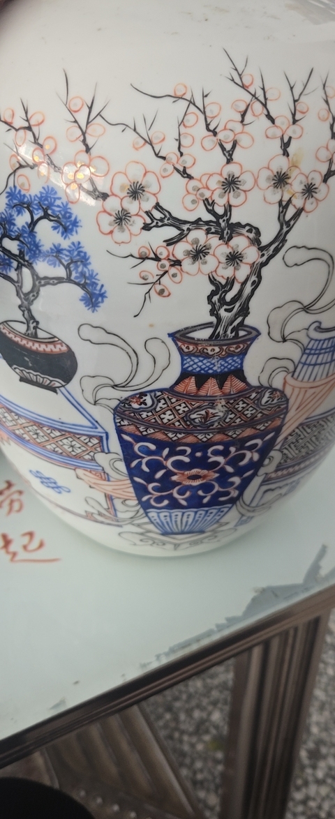 古玩陶瓷青花加彩罐真品鑒賞圖