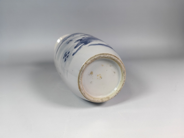 古玩陶瓷清中晚風景山水人物紋羅漢瓶真品鑒賞圖