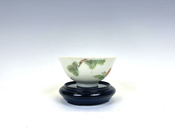 古玩陶瓷民國·淺絳彩松鶴延年紋碗拍賣，當前價格1089元