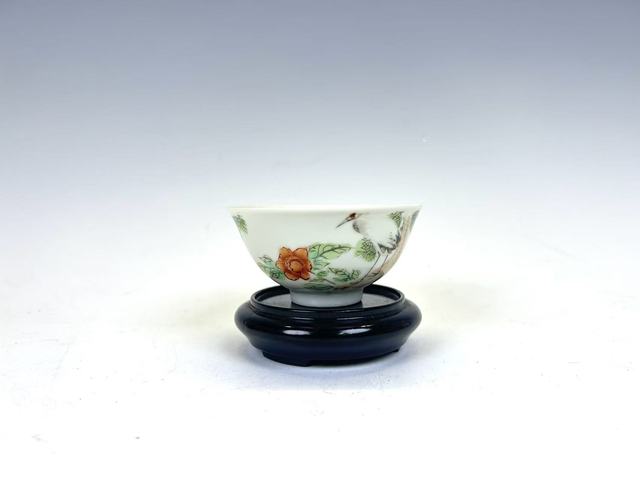 古玩陶瓷民國·淺絳彩松鶴延年紋碗拍賣，當前價格1089元